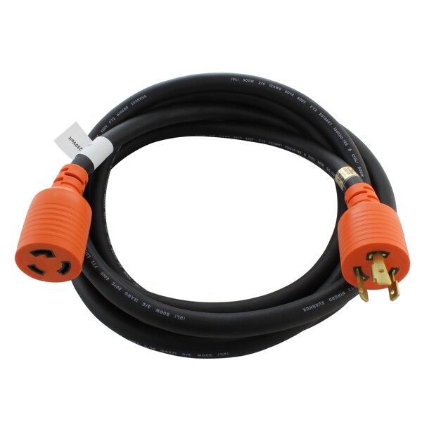 Ac Works SOOW; Cold Weather Extension Cord, 12 AWG, Indoor/Outdoor, 12/3, 1 Outlets, L6-20R, Black, Rubber L620PR-025 - main